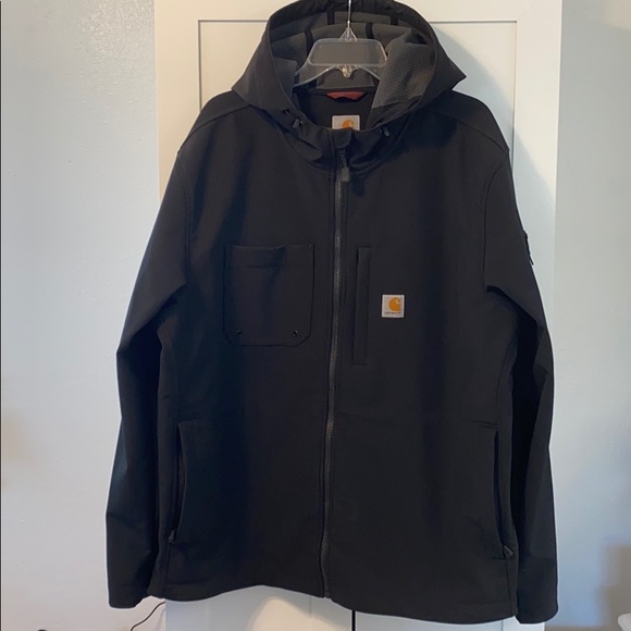 hooded rough cut jacket